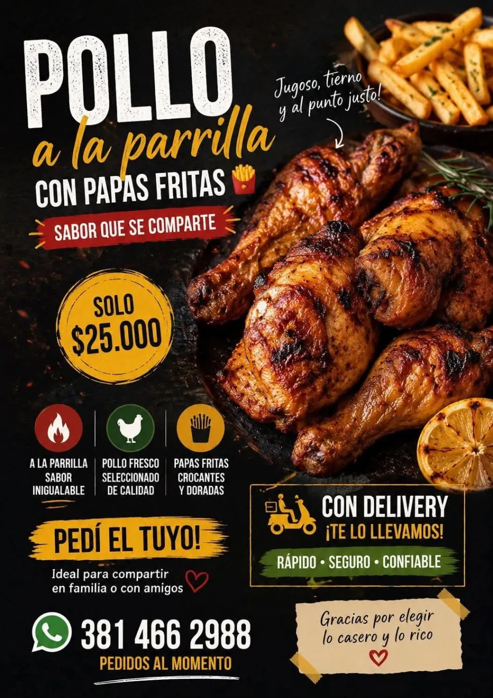 Pollo a la parrilla 