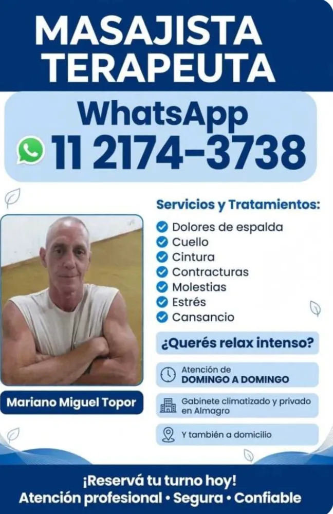 Mariano Miguel MASAJISTA TERAPEUTA 